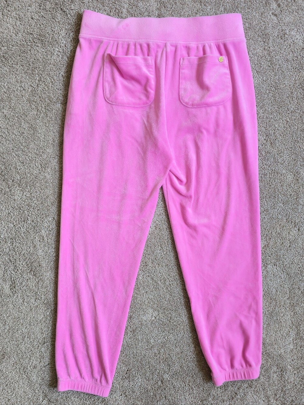Lilly Pulitzer Mallie Velour Pink Casual Lounge Sweatpant Joggers Medium